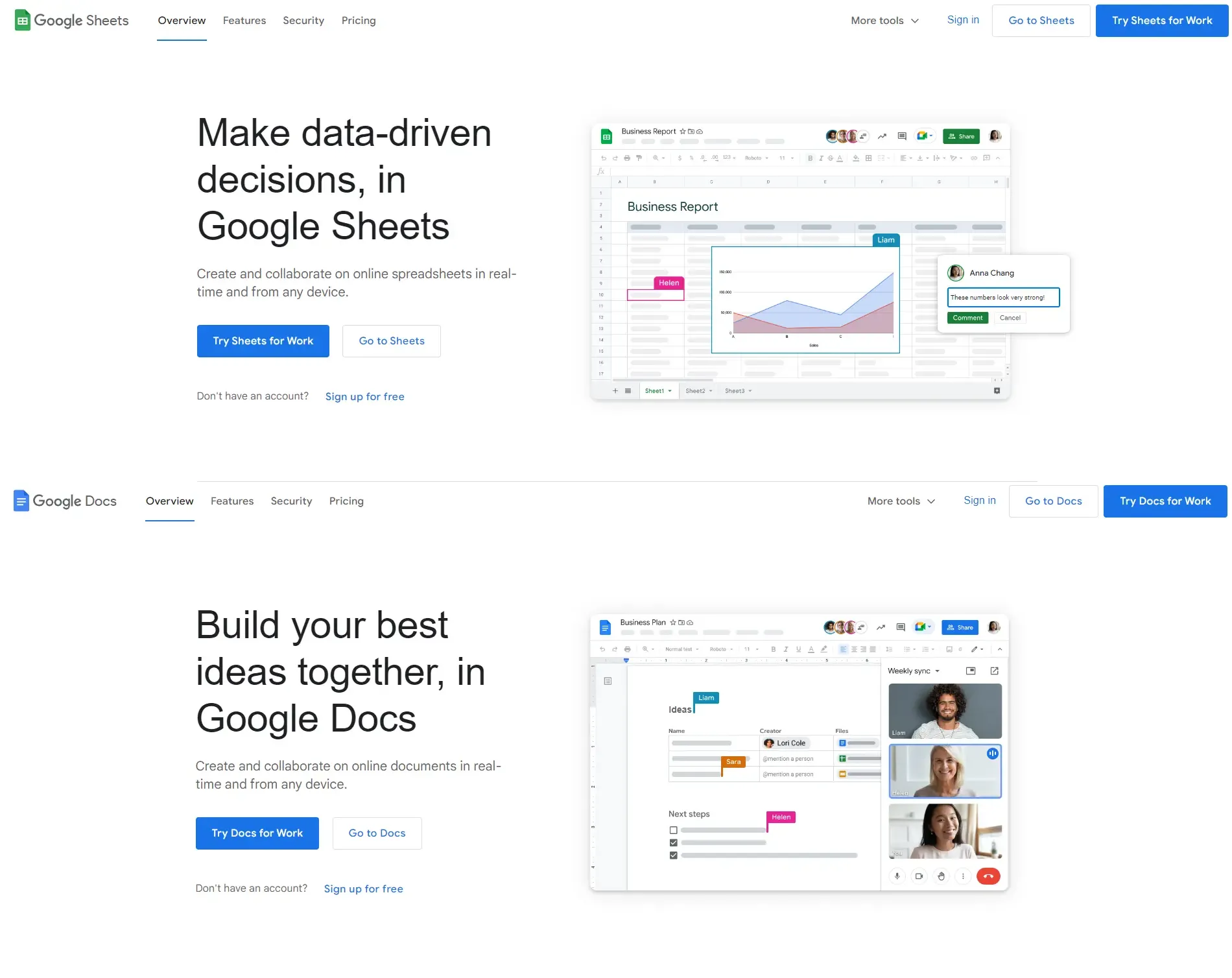 Google Sheets & Google Docs