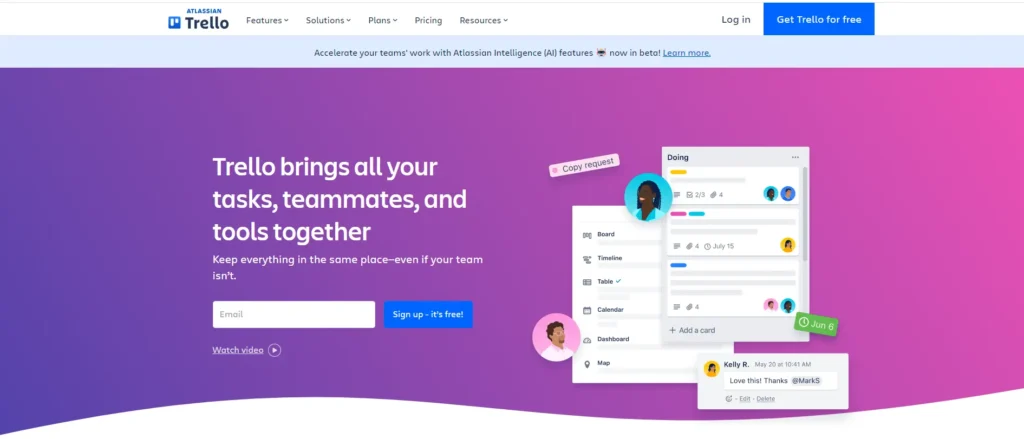 Trello - Manages, Collaborates, and Organizes